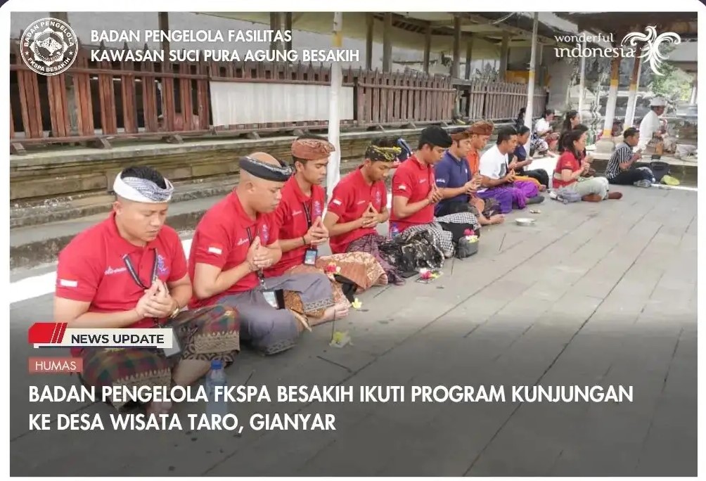 The FKSPA Besakih Management Board is collaborating with the Karangasem Regency Tourism Village Communication Forum and the Karangasem Regency Department of Culture and Tourism.